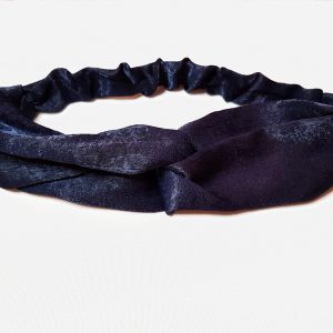 Navy Blue Silk Satin Crisscross Headband