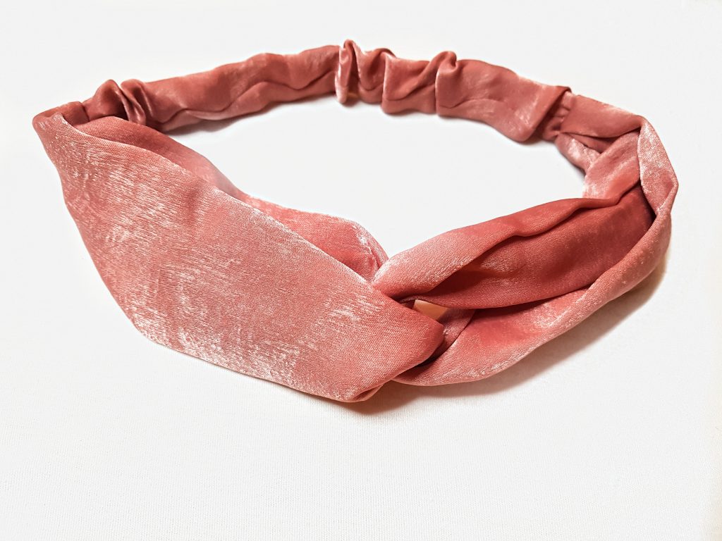 Light Pink Silk Satin Crisscross Headband - Colour Me Chey Ltd