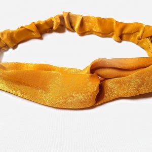 Mustard Yellow Silk Satin Crisscross Headband