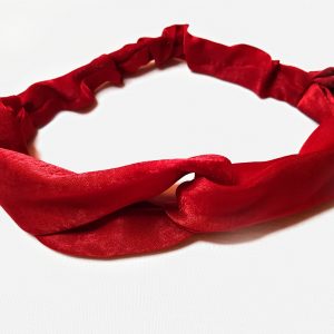 Red Silk Satin Crisscross Headband