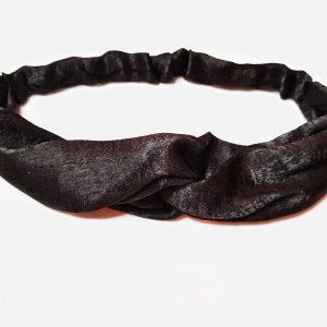 Black Silk Satin Crisscross Headband