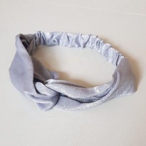Grey Silk Satin Crisscross Headband