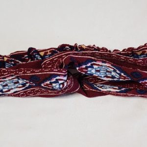 Burgundy with Tribal Print Cotton Crisscross Headband